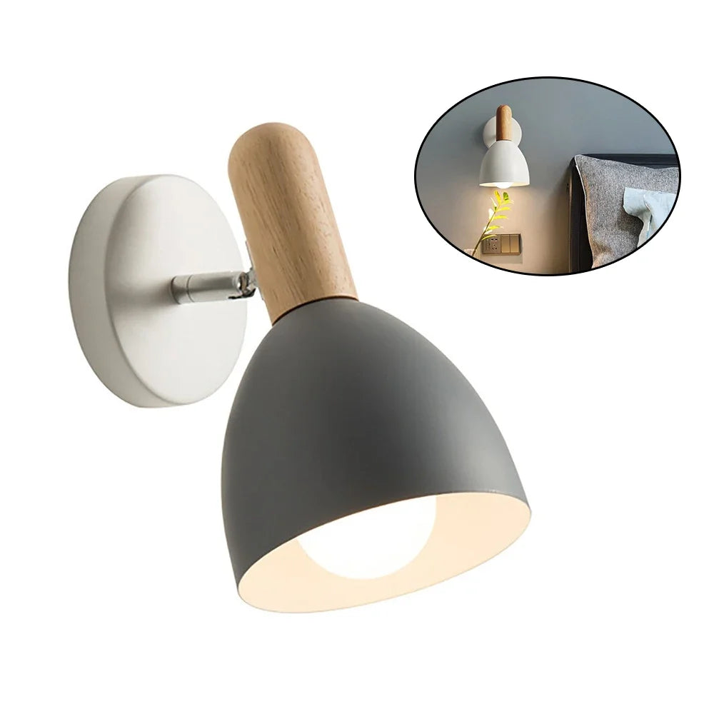 Aplique de Pared Nórdico de Madera Ajustable para Lectura