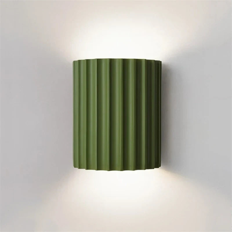 Aplique de Pared de Resina Acanalada Nórdico Moderno