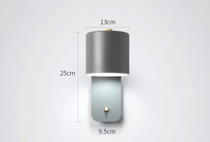 Aplique de Pared LED con Interruptor y Pantalla Cilíndrica