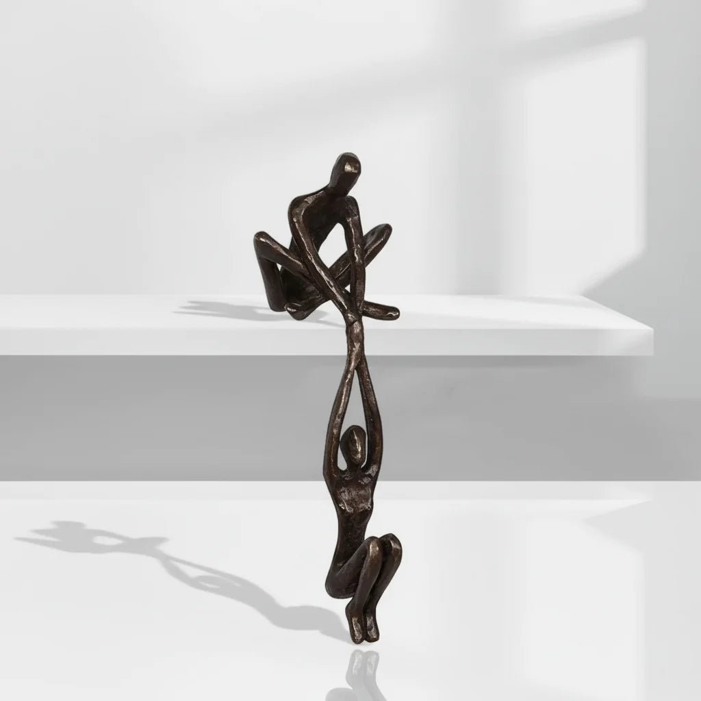 Escultura de Pared Pareja Romántica de Resina Decorativa