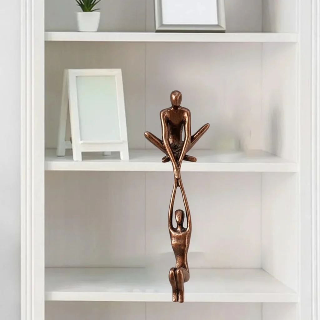 Escultura de Pared Pareja Romántica de Resina Decorativa