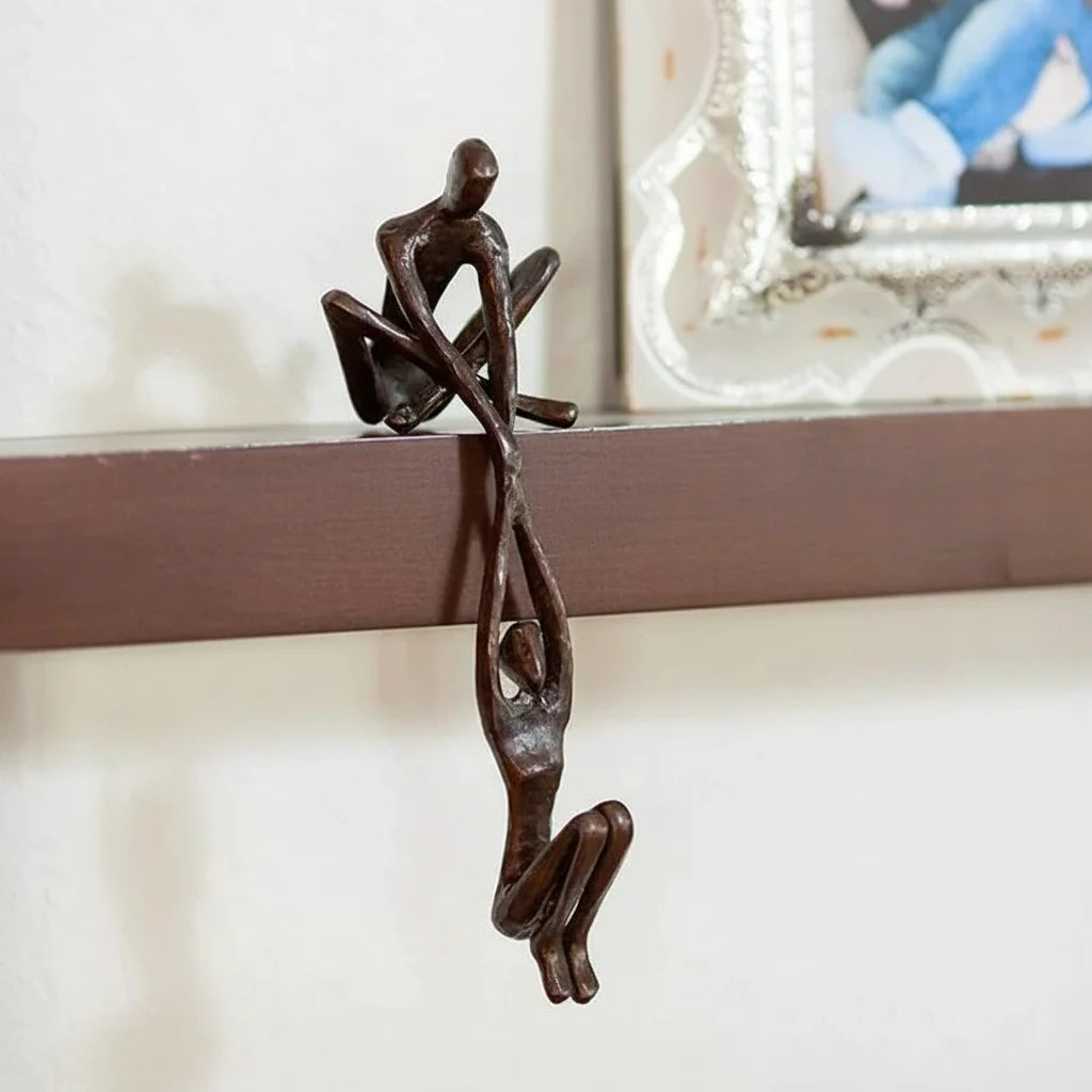 Escultura de Pared Pareja Romántica de Resina Decorativa