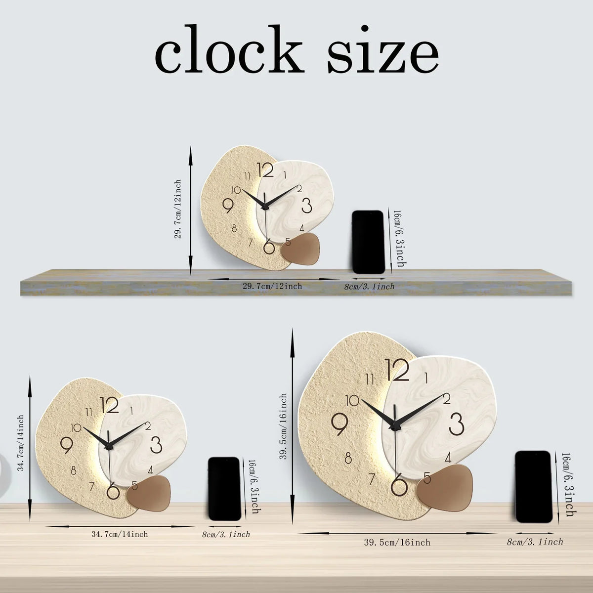TempoStone Reloj de Pared Moderno Silencioso de Cuarzo
