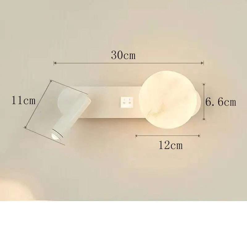 Aplique de Pared Doble LunarBeam LED con Foco para Mesilla