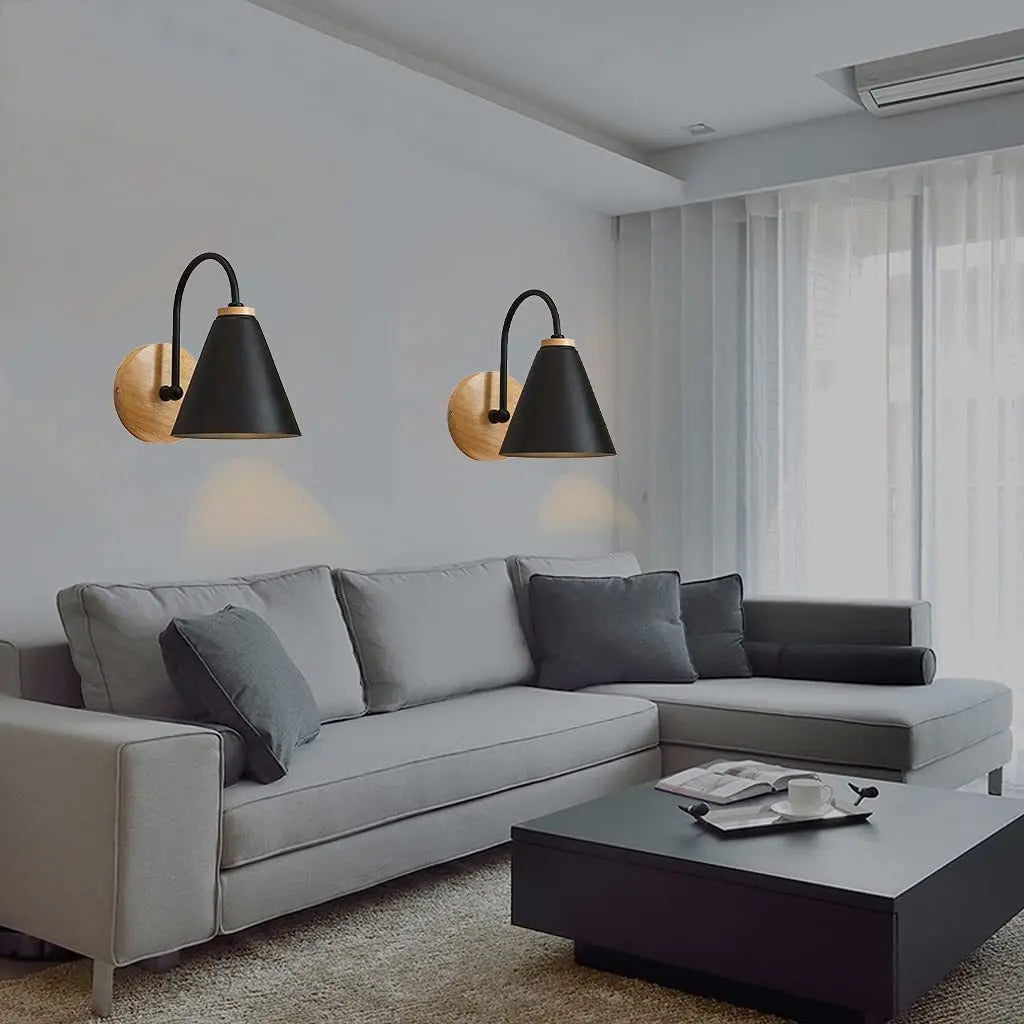 Aplique de Pared Nordic Beam Escandinavo de Madera y Hierro