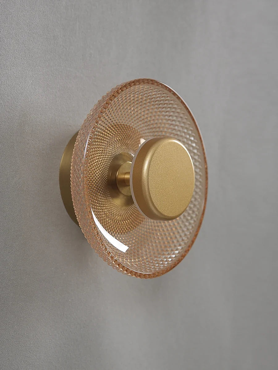 Aplique LED de Disco de Vidrio Coloreado Texturizado Moderno
