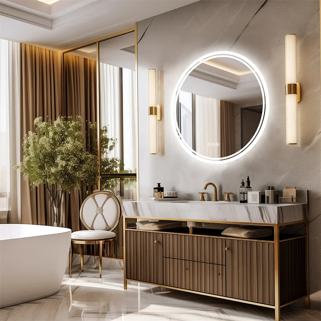 Espejo de Baño LED Redondo LuvoRound Antivaho Táctil