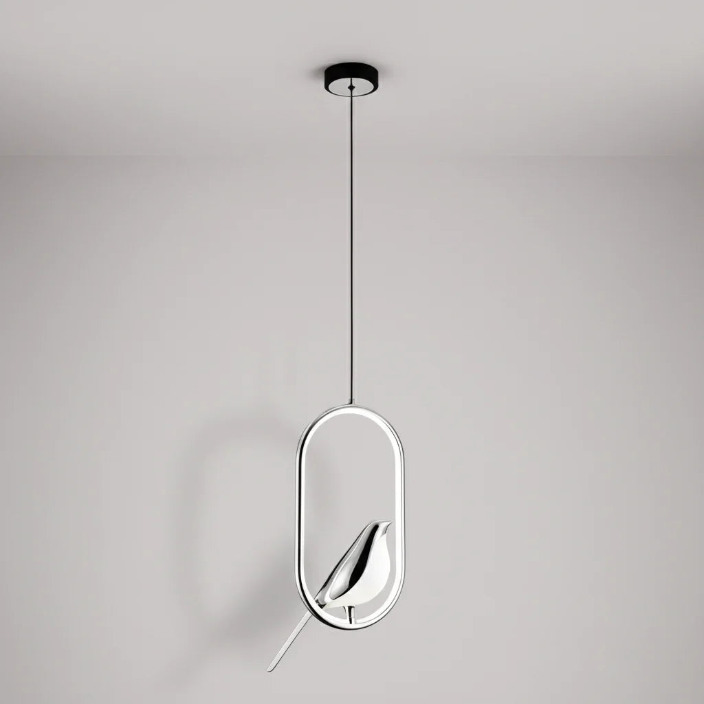 Lámpara Colgante Urraca LED con Pájaro Nórdica Artística