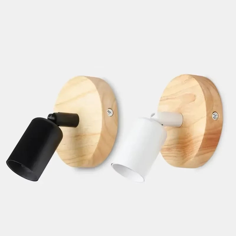 Aplique de Pared Retro Vintage Ajustable de Madera y Metal