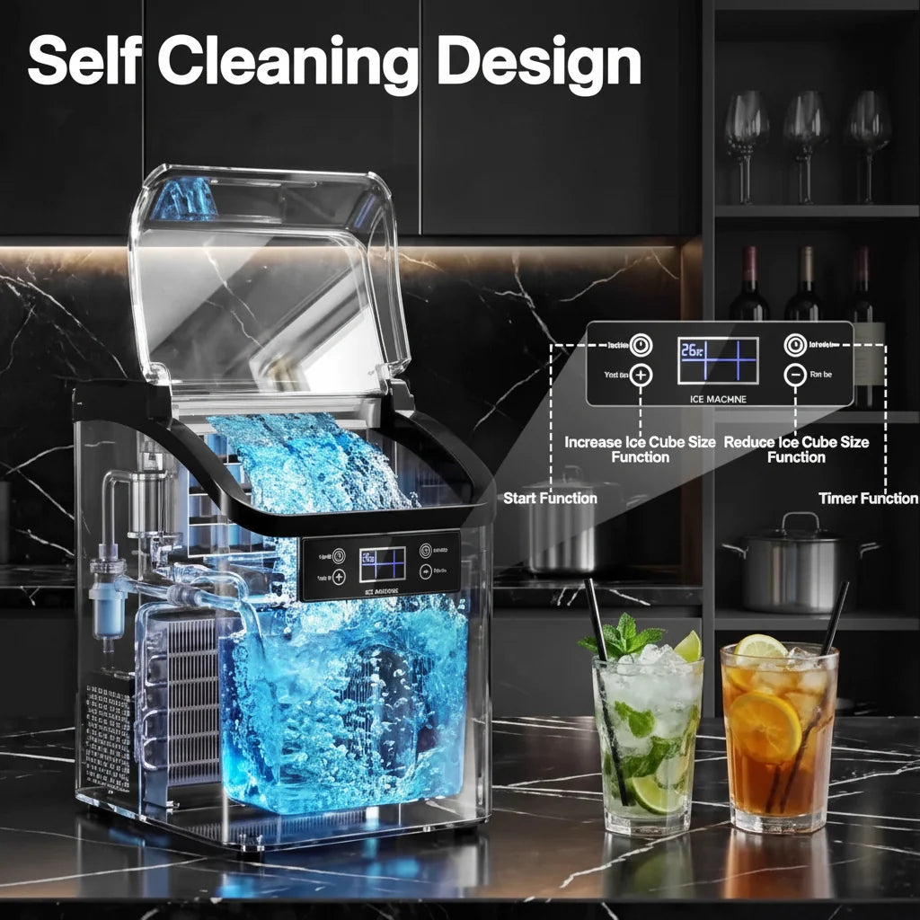 Máquina de Hielo de Sobremesa Automática de Gran Capacidad