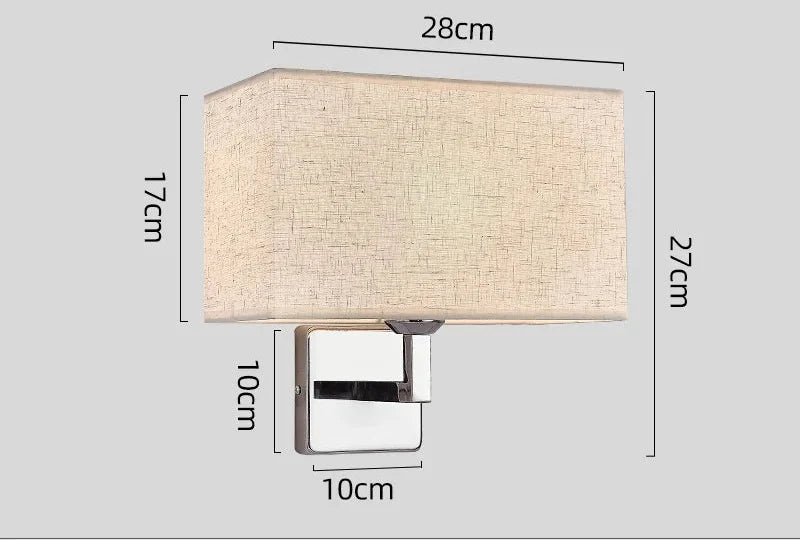 Aplique de Pared de Cabecera con Luz de Lectura E27 y Tela