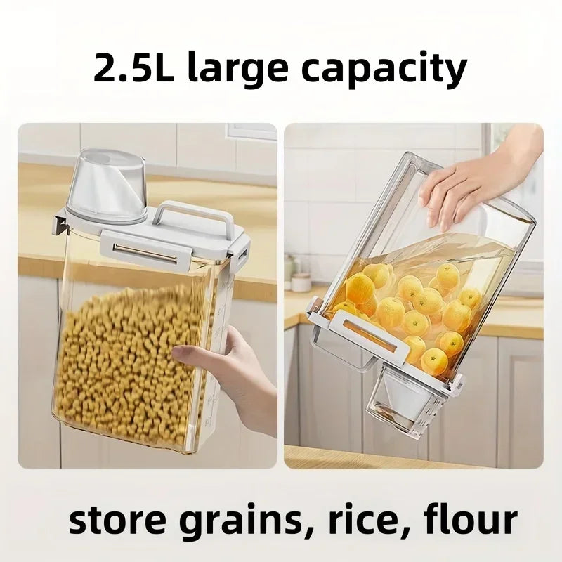 Dispensador Hermético de Arroz y Cereales 2,5 L con Medidor