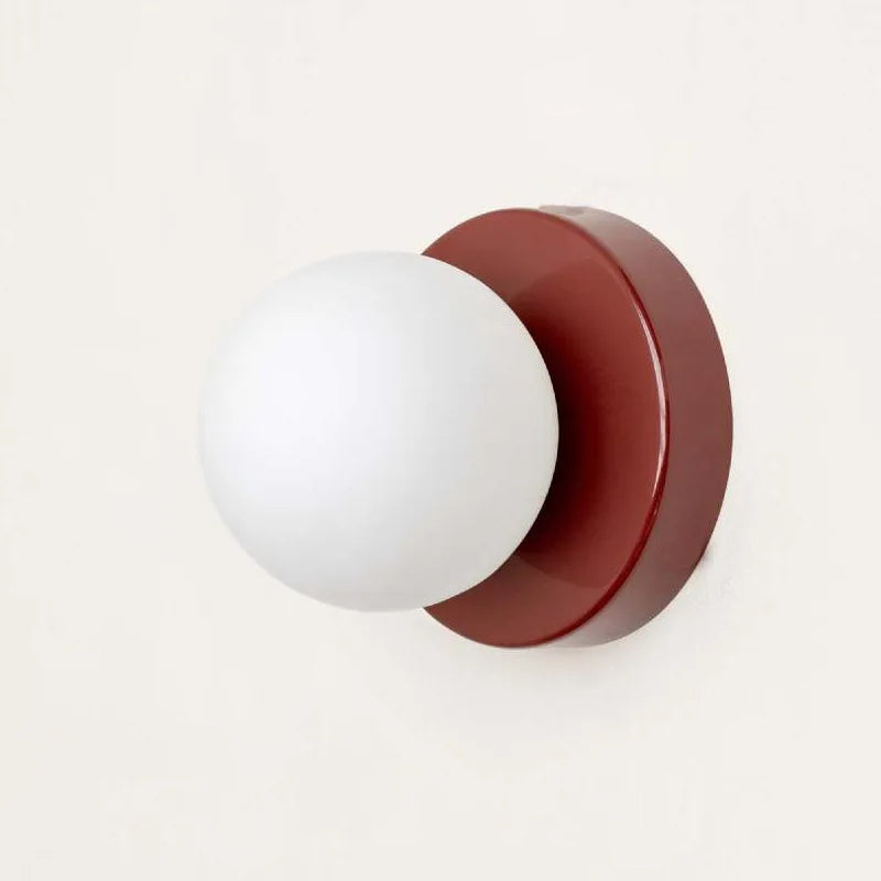 Aplique de Pared LED Macaron con Globo de Vidrio de Colores