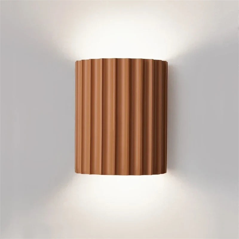 Aplique de Pared de Resina Acanalada Nórdico Moderno