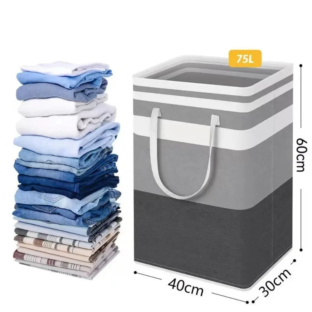Lauva Cesto de Ropa Impermeable Plegable de 75 L con Asas