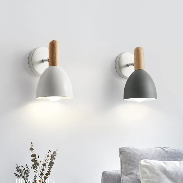 Aplique de Pared Nórdico de Madera Ajustable para Lectura