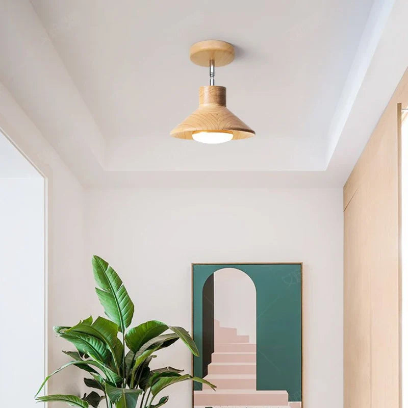 Lámpara de Techo NordicWood Cónica de Madera Natural Nórdica