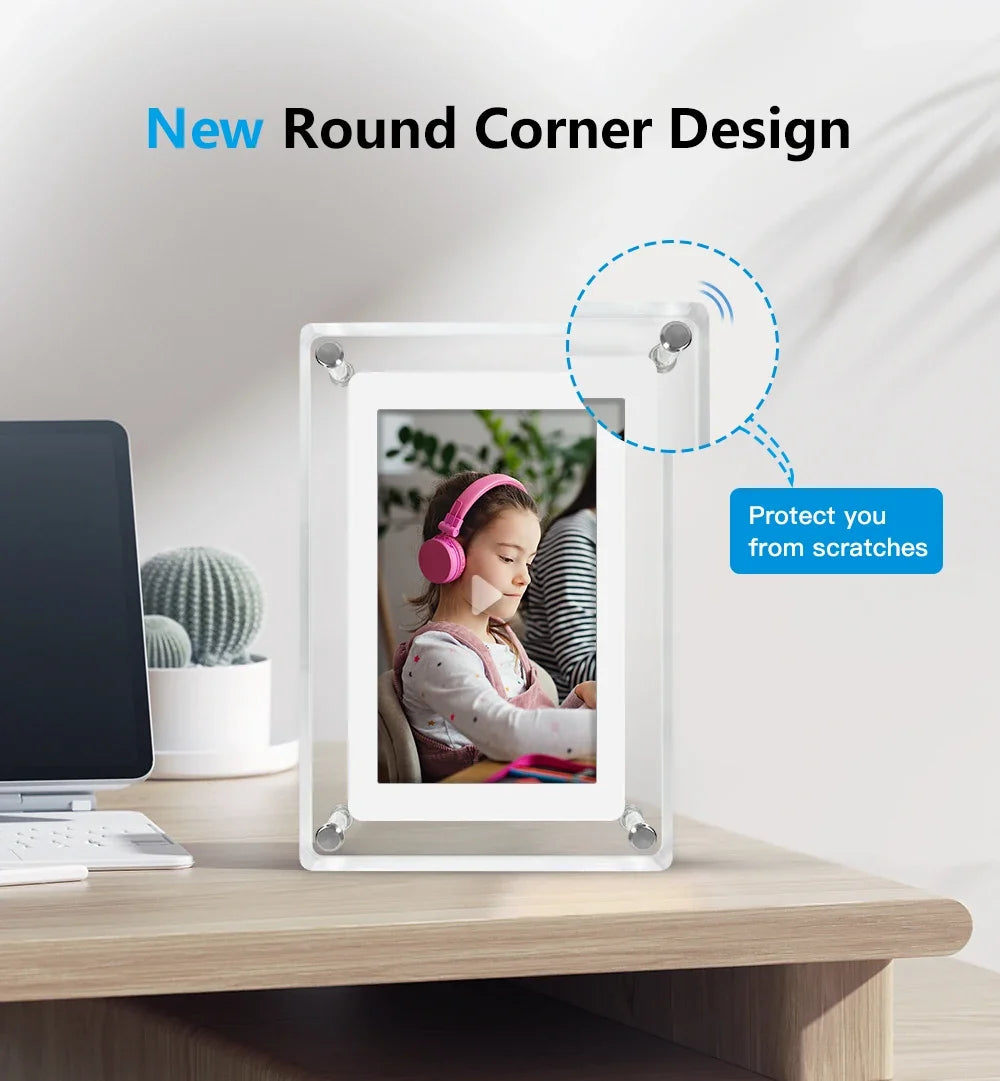 ClearFrame Marco Digital de Fotos Acrílico con Batería IPS