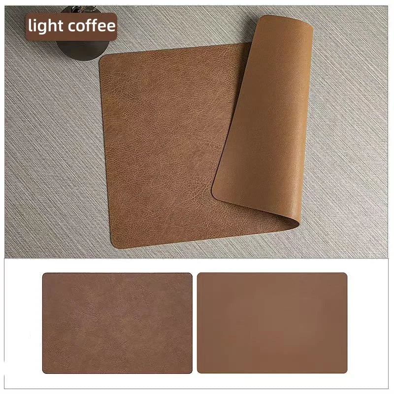 DuoMat Manteles Individuales Reversibles de Cuero Sintético