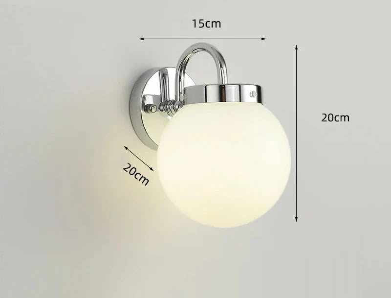 Aplique de Pared Quashion con Globo de Vidrio Cromo o Latón
