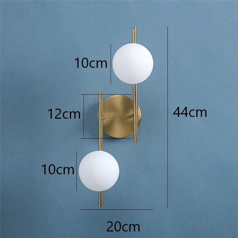 Aplique de Pared Astra de Globo Simple o Doble en Oro