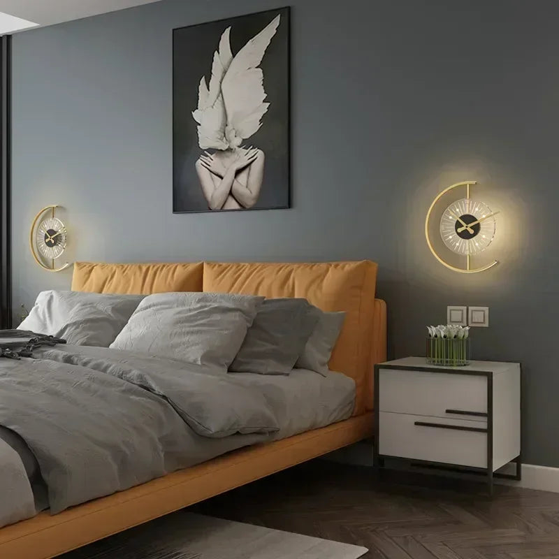 Reloj de Pared con Luz LED Lunaris Posmoderno Escultórico