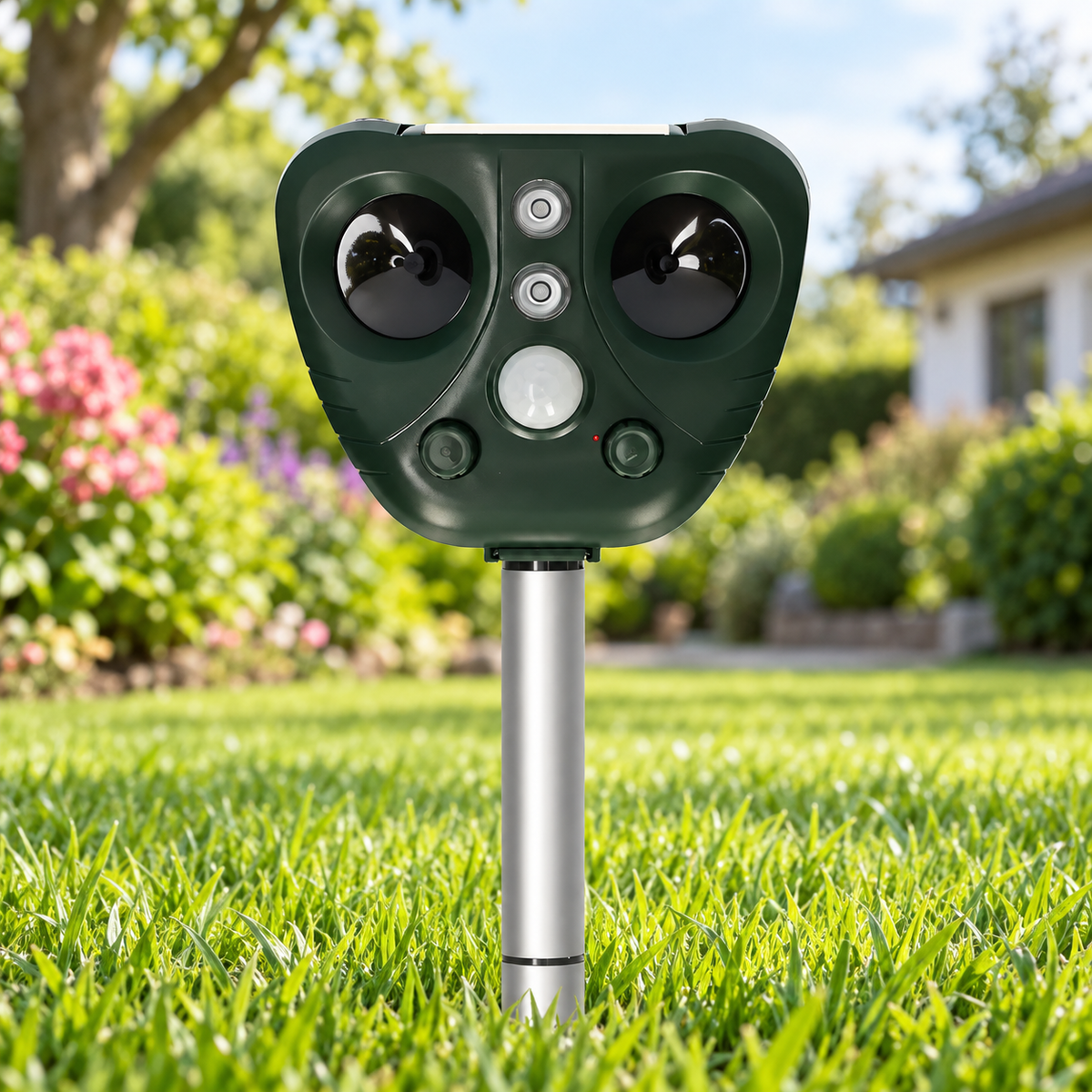 Ahuyentador Solar Ultrasónico de Aves para Jardín y Huerto