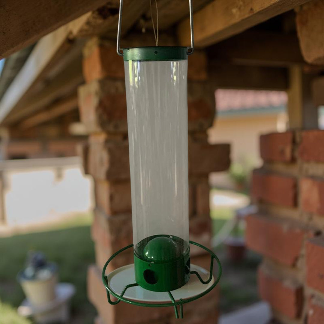 Comedero para Pájaros Antiardillas de Metal Colgante en Tubo