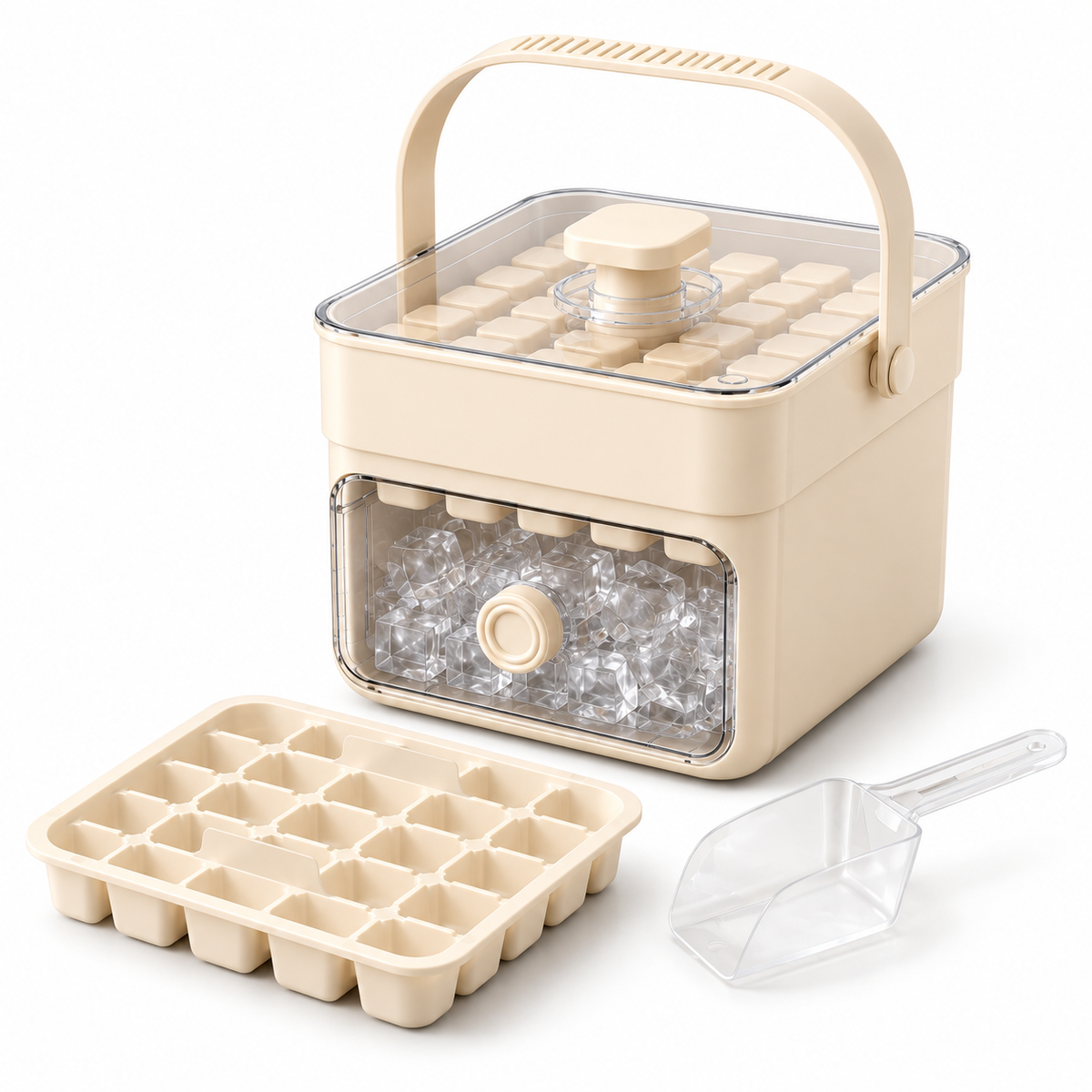 Cubiteras Apilables Antiderrame con Cajón y Tapa para Hielo