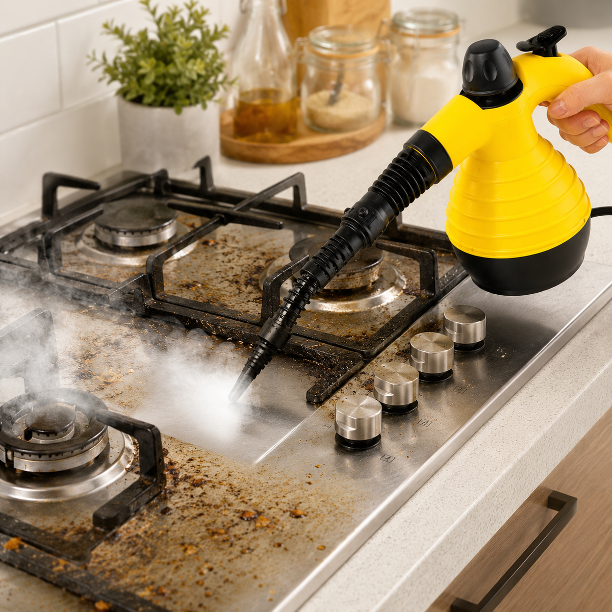 Limpiador a Vapor de Mano Compacto para Tapicería y Cocina