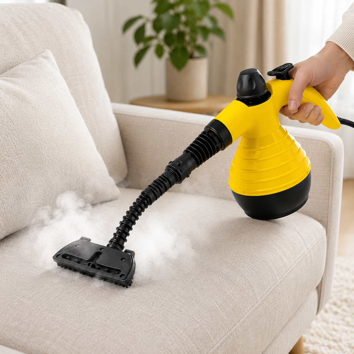 Limpiador a Vapor de Mano Compacto para Tapicería y Cocina
