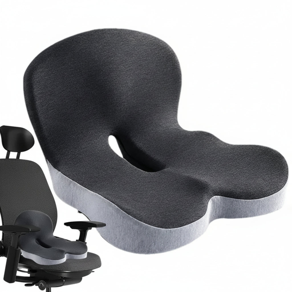 Cojín Lumbar Viscoelástico para Silla de Oficina y Coche