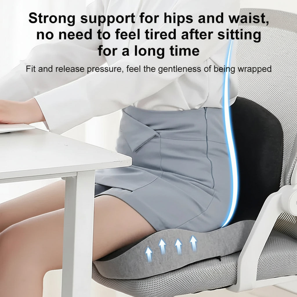 Cojín Lumbar Viscoelástico para Silla de Oficina y Coche