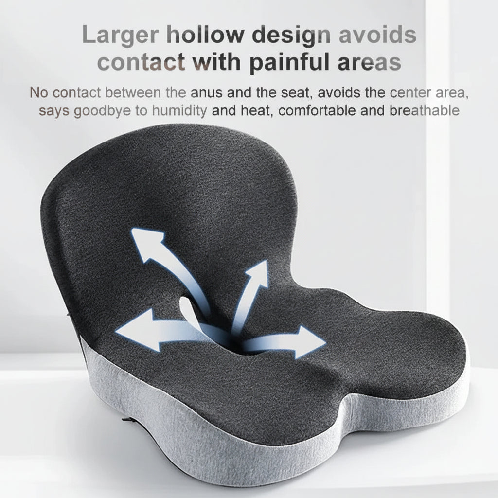 Cojín Lumbar Viscoelástico para Silla de Oficina y Coche