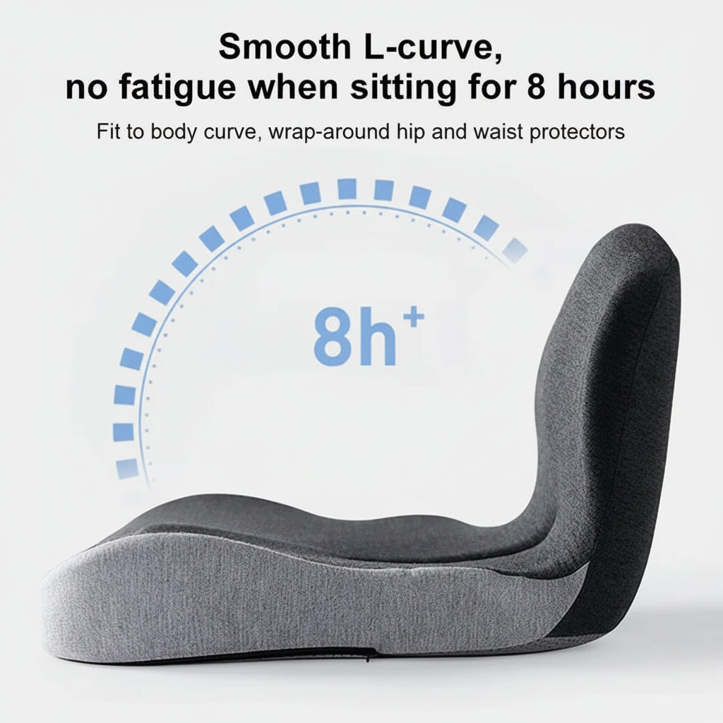 Cojín Lumbar Viscoelástico para Silla de Oficina y Coche