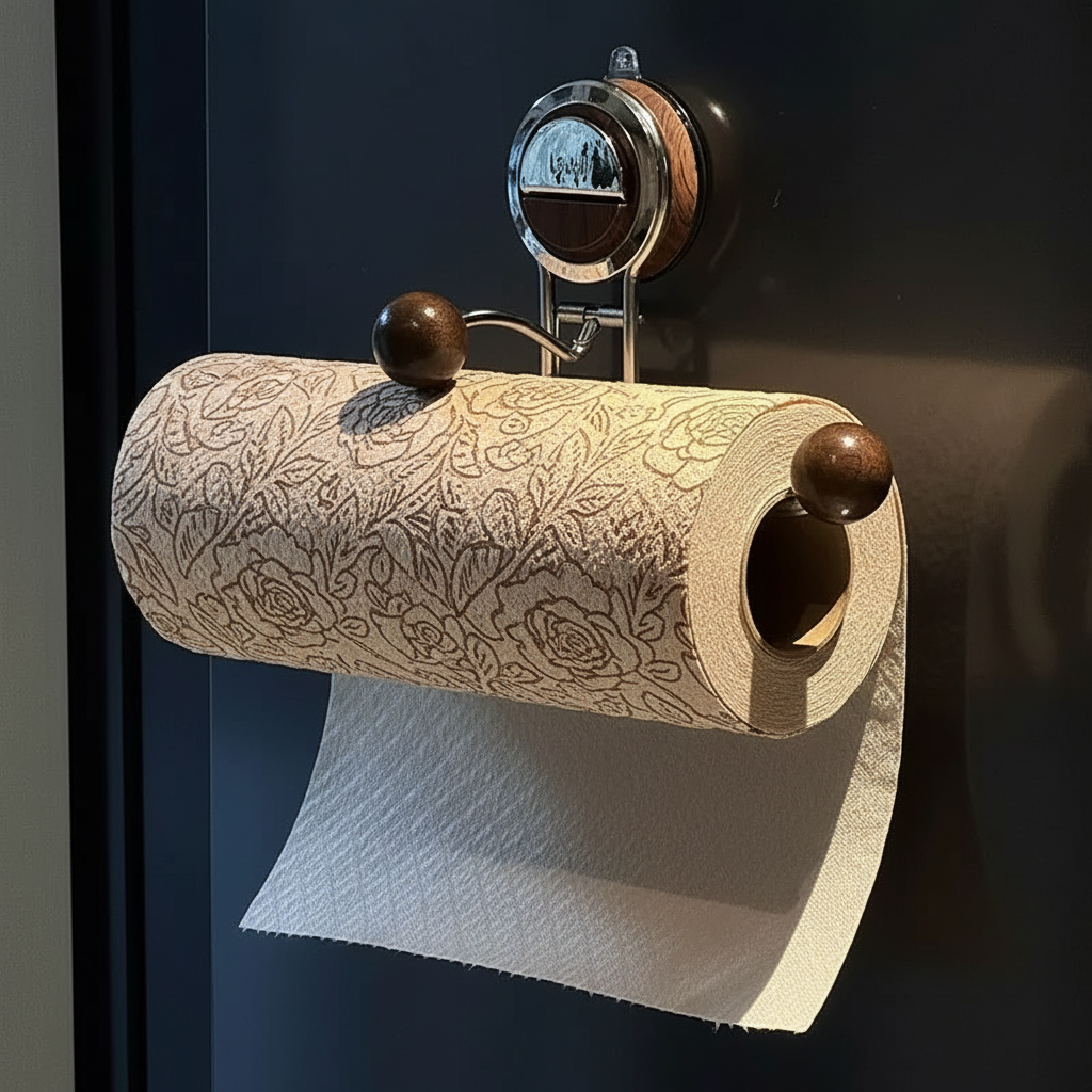 Portarrollos Adhesivo de Acero sin Taladro Baño y Cocina