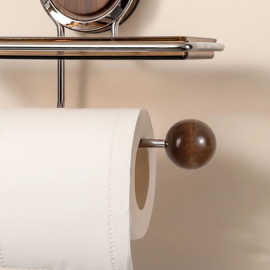 Portarrollos Adhesivo de Acero sin Taladro Baño y Cocina
