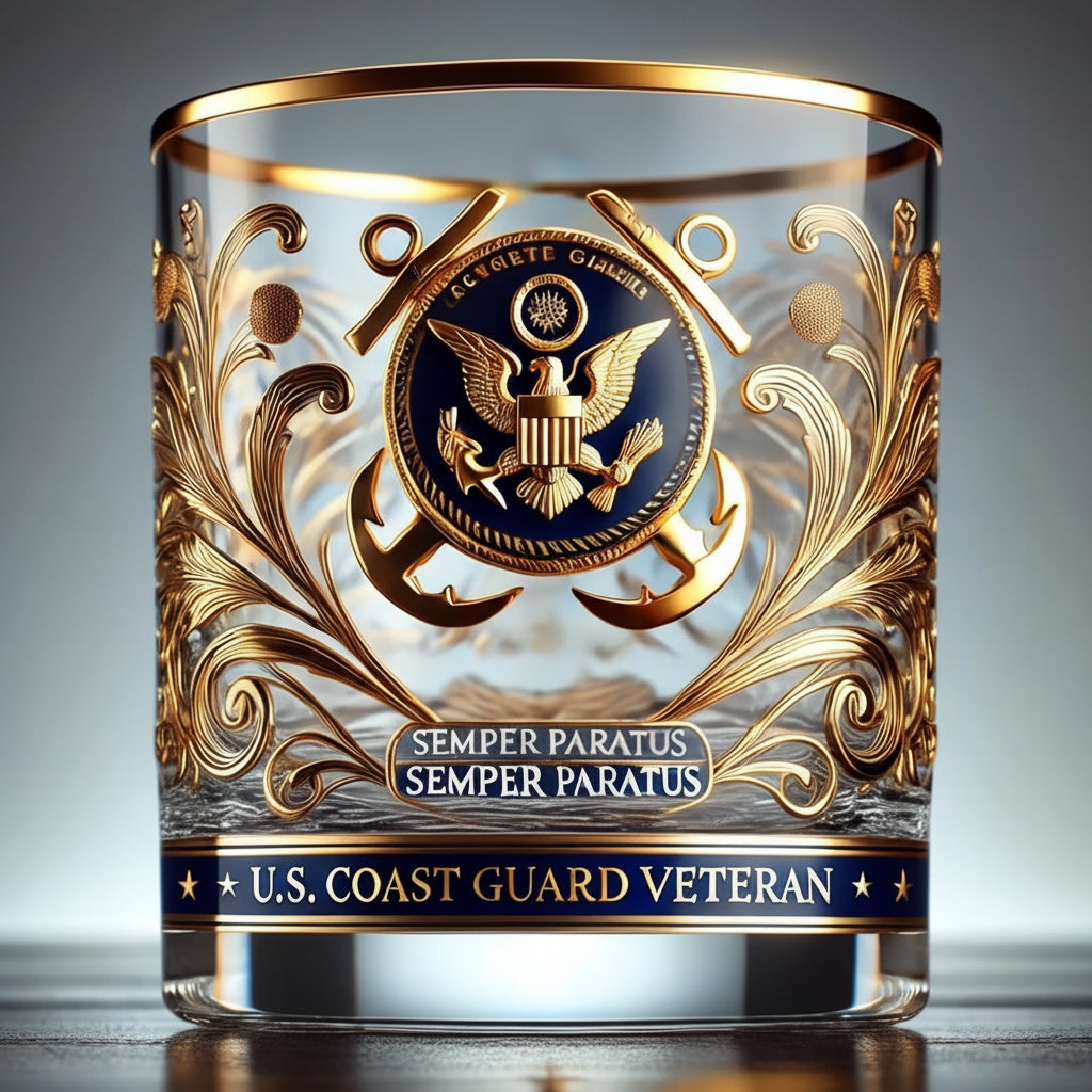 Vaso de Vidrio Grabado de Homenaje a los Veteranos Militares