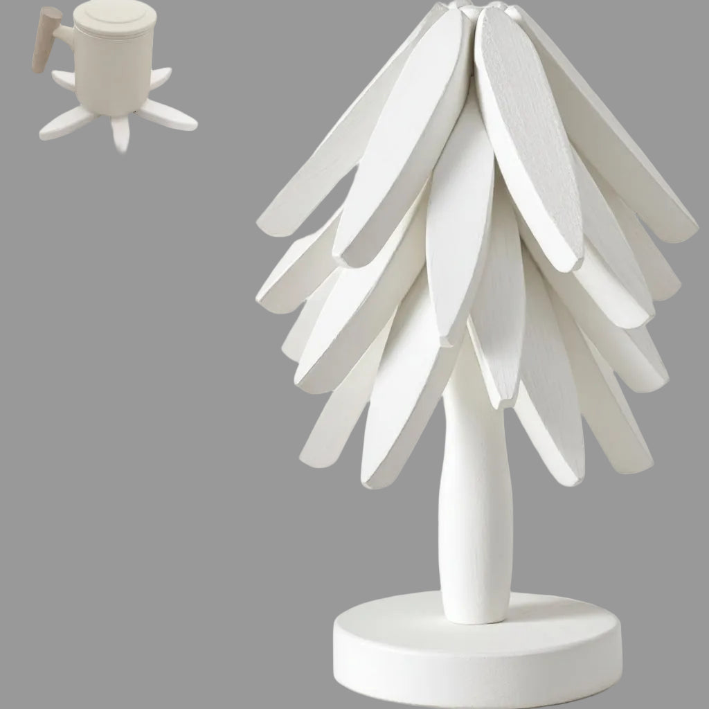 Salvamanteles de Madera Plegable con Diseño de Árbol