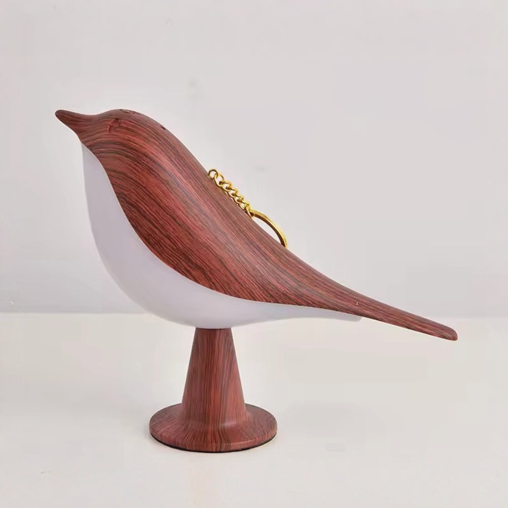 Lámpara de Mesa de Madera con Forma de Pájaro Recargable