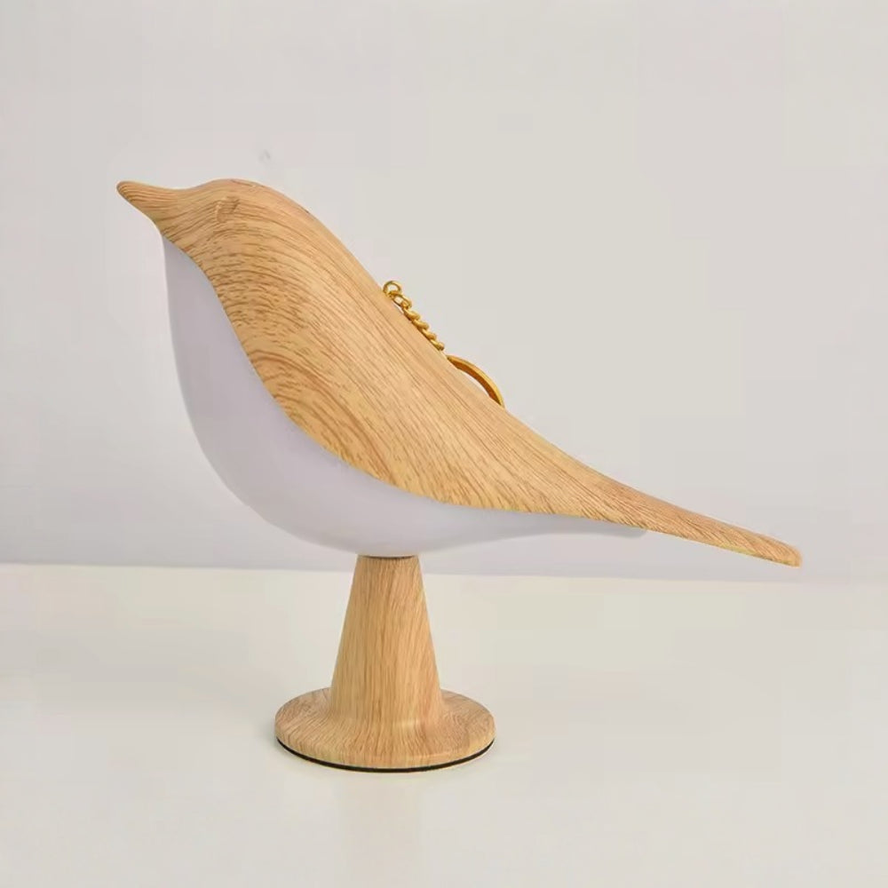Lámpara de Mesa de Madera con Forma de Pájaro Recargable