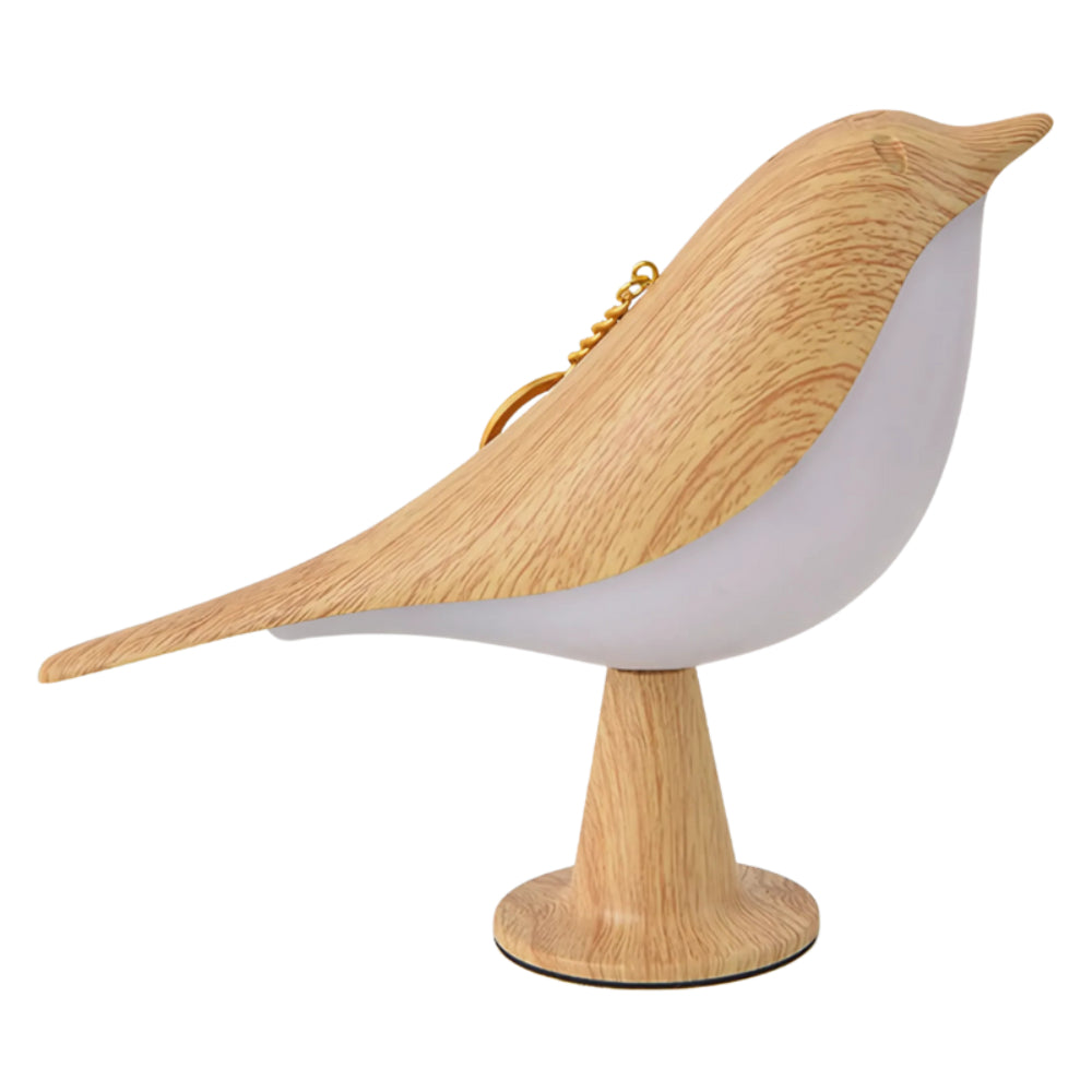 Lámpara de Mesa de Madera con Forma de Pájaro Recargable