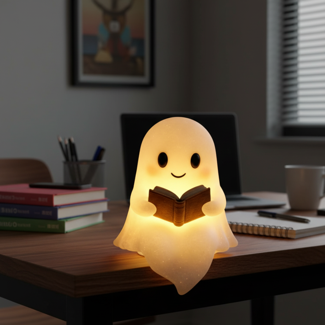 Lámpara Fantasma LED de Luz Cálida Nocturna para Mesilla