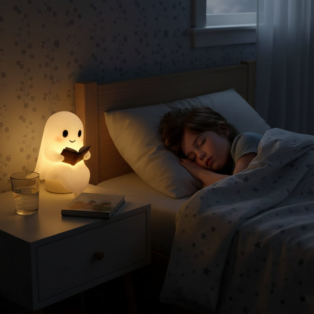 Lámpara Fantasma LED de Luz Cálida Nocturna para Mesilla