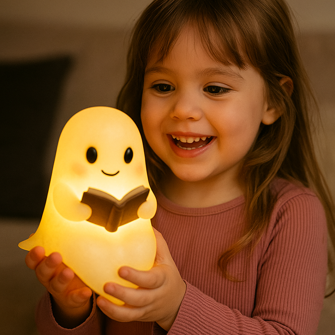 Lámpara Fantasma LED de Luz Cálida Nocturna para Mesilla