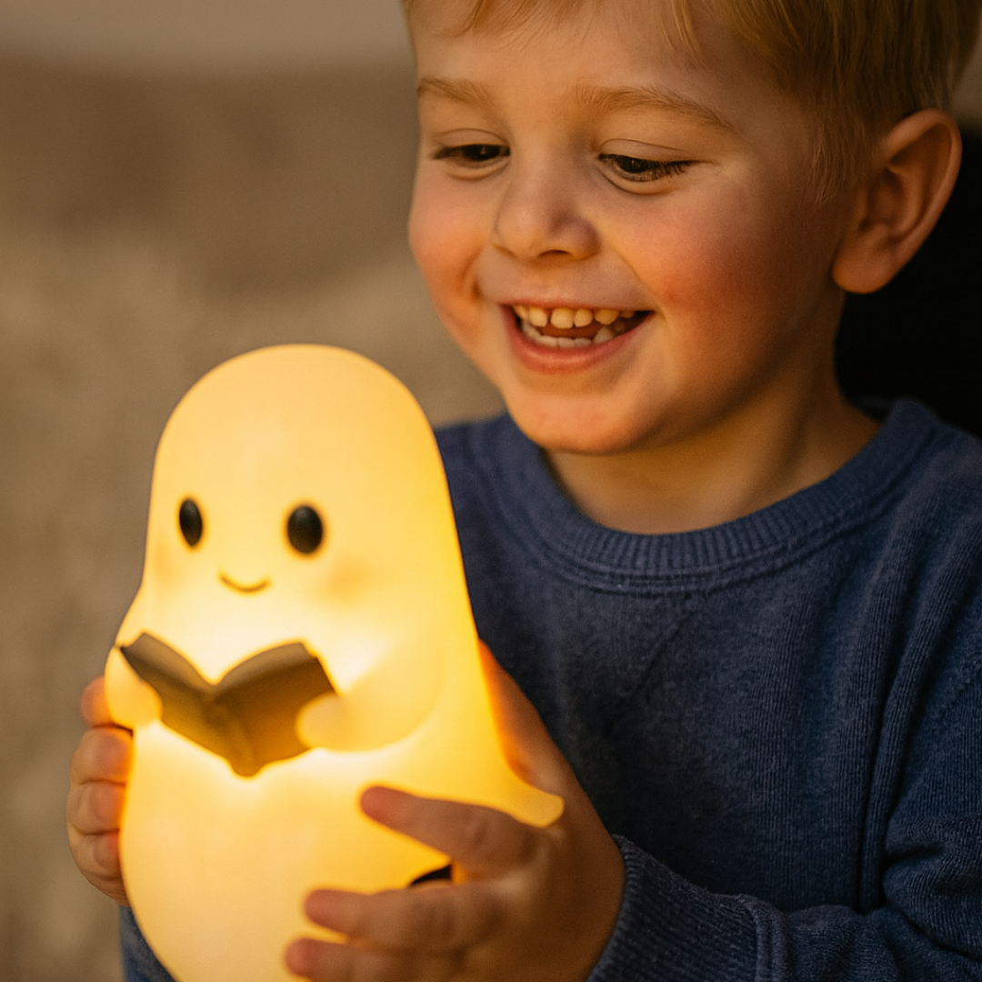 Lámpara Fantasma LED de Luz Cálida Nocturna para Mesilla