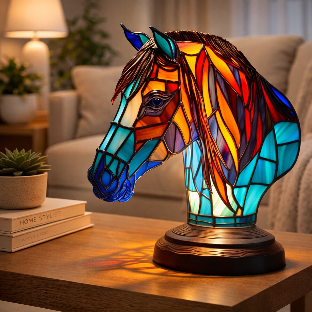 Lámpara de Mesa LED de Animales en Vidrio de Colores 17 cm