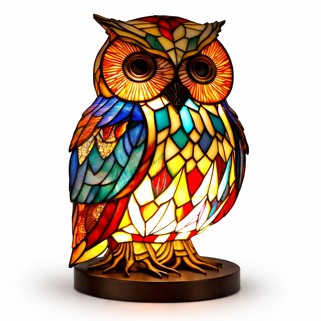 Lámpara de Mesa LED de Animales en Vidrio de Colores 17 cm