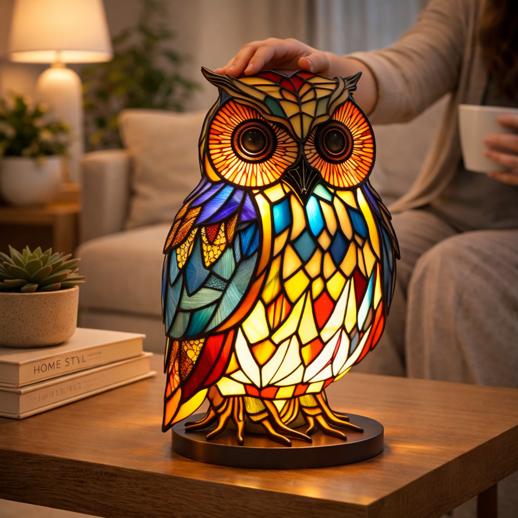 Lámpara de Mesa LED de Animales en Vidrio de Colores 17 cm