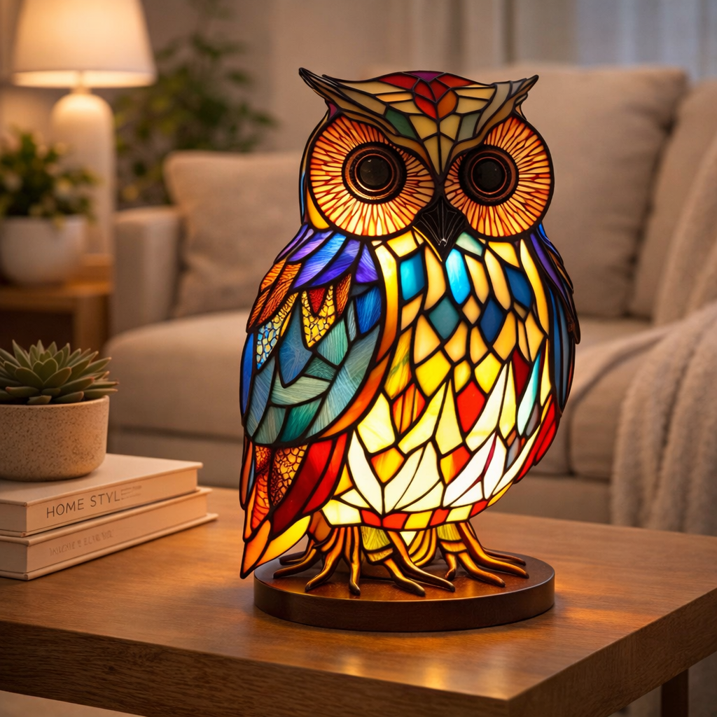 Lámpara de Mesa LED de Animales en Vidrio de Colores 17 cm